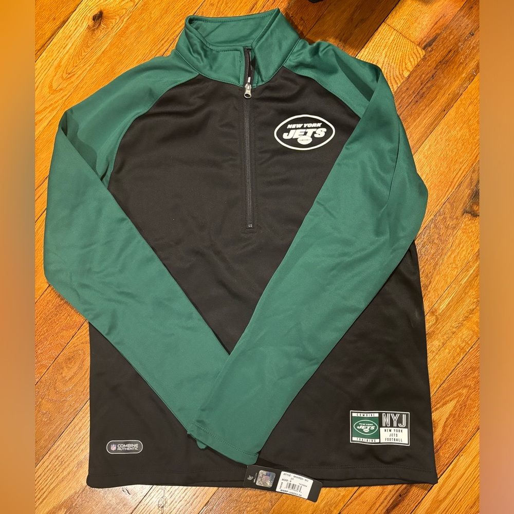 NWT NFL Jets Pullover Quarter Zip